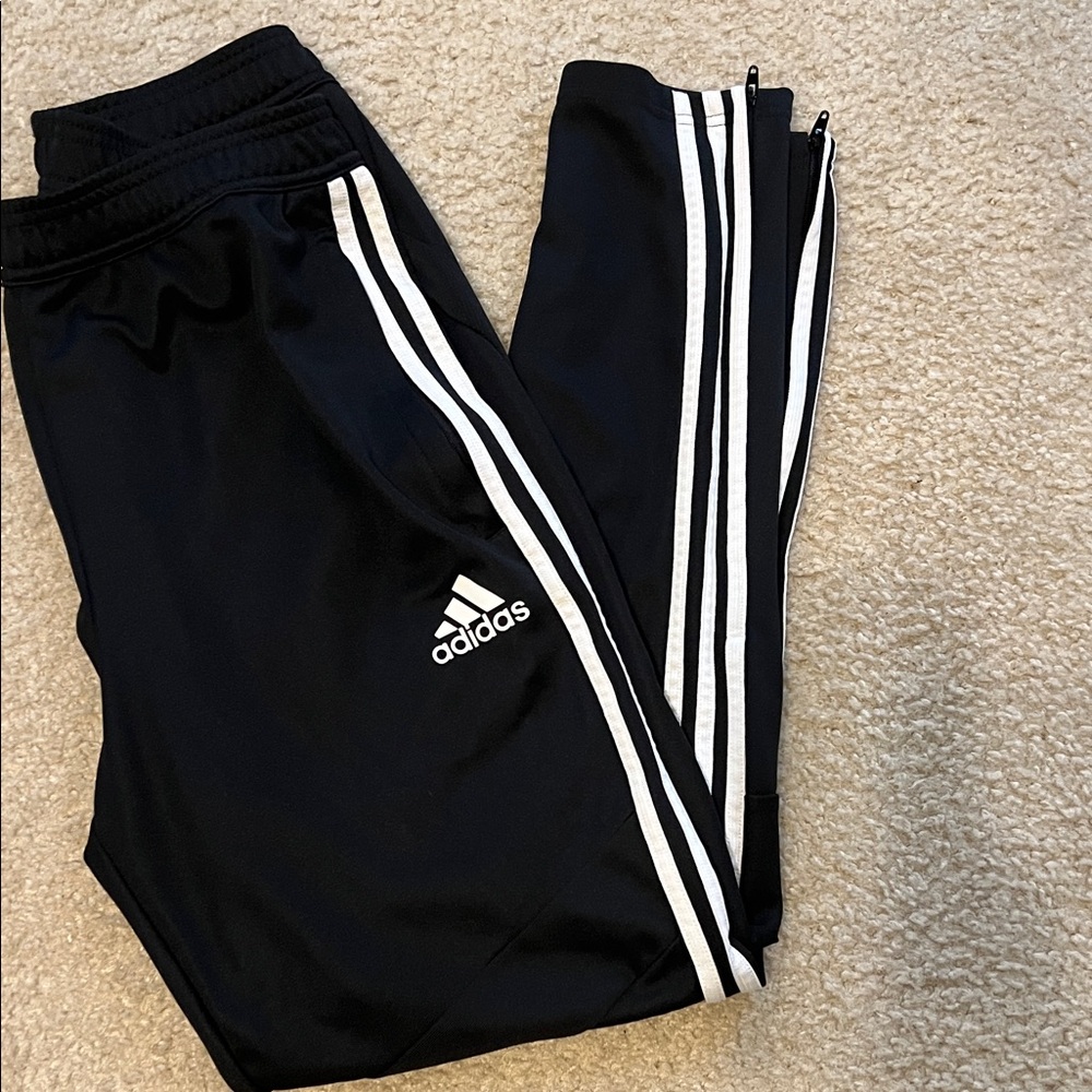 Adidas Men’s Black Joggers with White Stripes - Picture 4 of 7